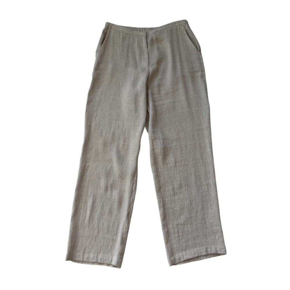 Eileen Fisher Oatmeal Linen Blend Pants - Ladies Size Petite Medium